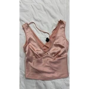 Wild Fable Peach Satin Crop Top XXS